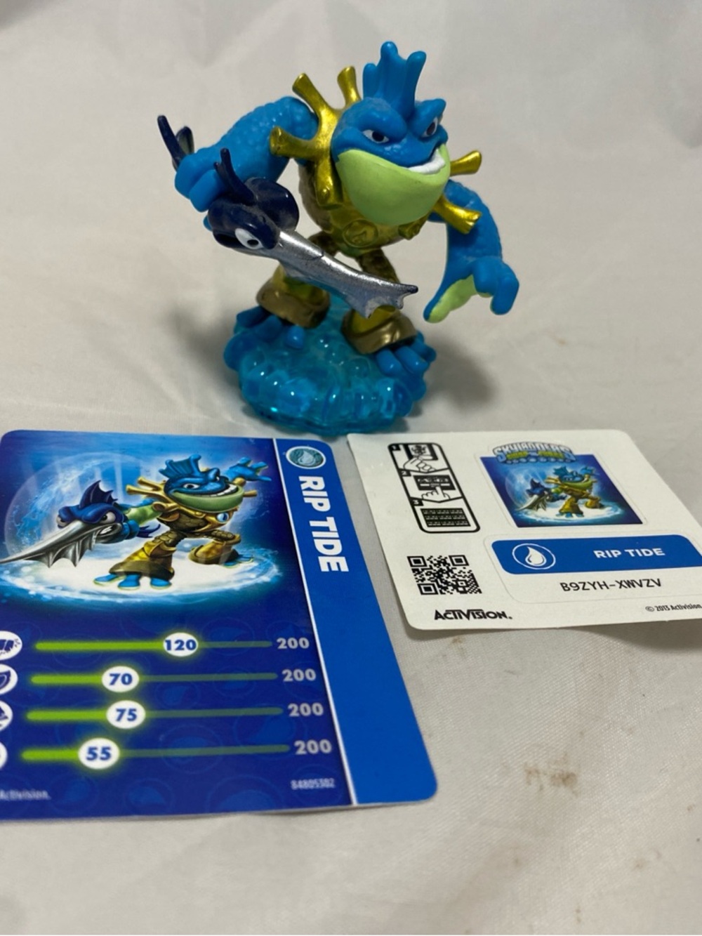 Skylanders Swap Force RIP TIDE Series 1 Figure w/ Card & Sticker Sheet
